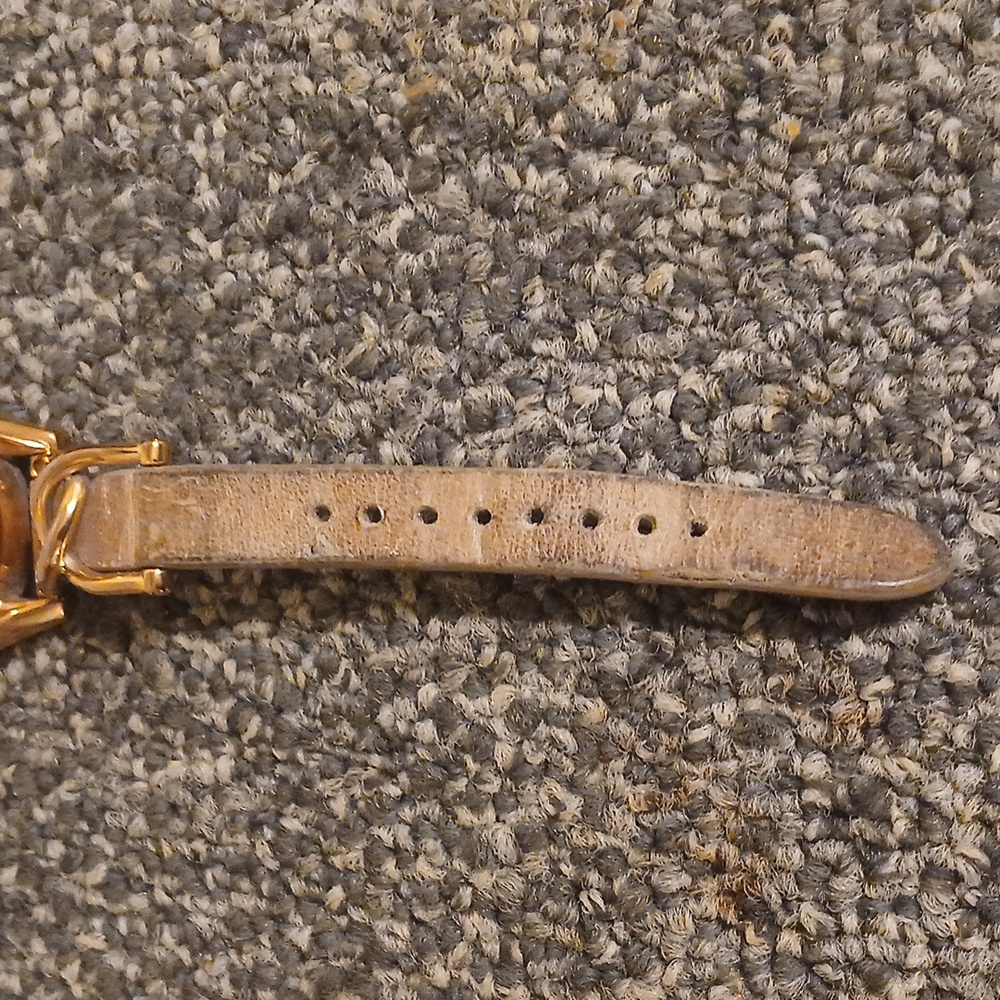 Fossil ES 3466 Rise gold rinestone chronograph women's watch tan leather… - Picture 3 of 7